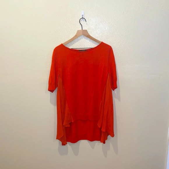 St.John Women's Medium Top wool/silk orange - Picture 1 of 7